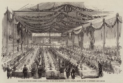 在埃克塞特的上市场举行的第9届（皇后皇家）枪骑兵宴会 作者 乔治·汤森